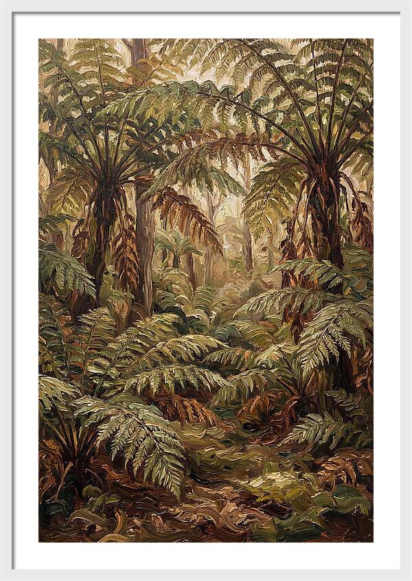 Fernery In Shaded Garden Corner