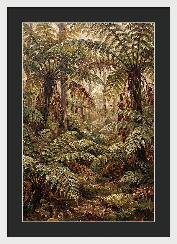Fernery In Shaded Garden Corner
