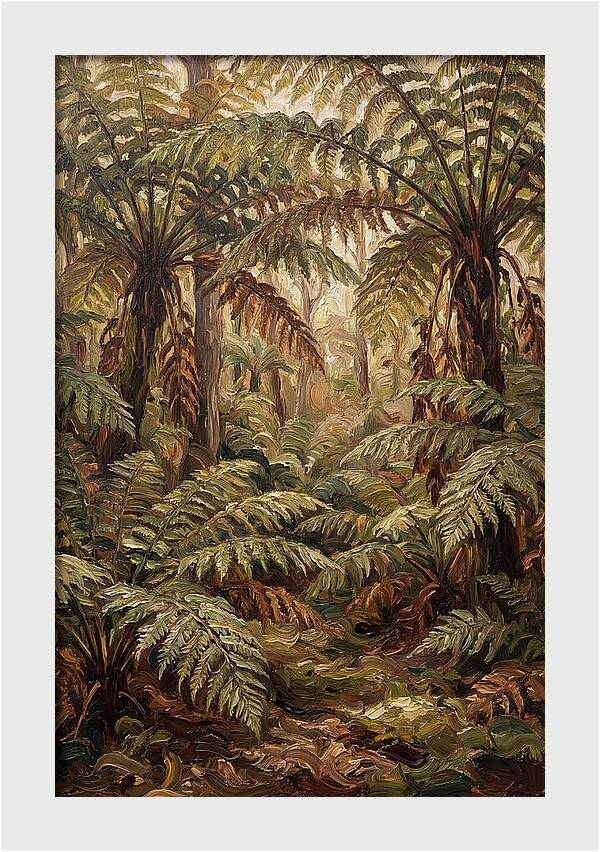 Fernery In Shaded Garden Corner