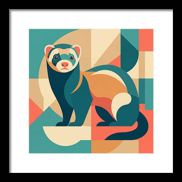 Ferret In Abstract Colors