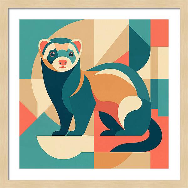 Ferret In Abstract Colors