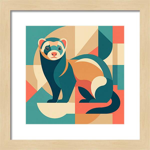 Ferret In Abstract Colors