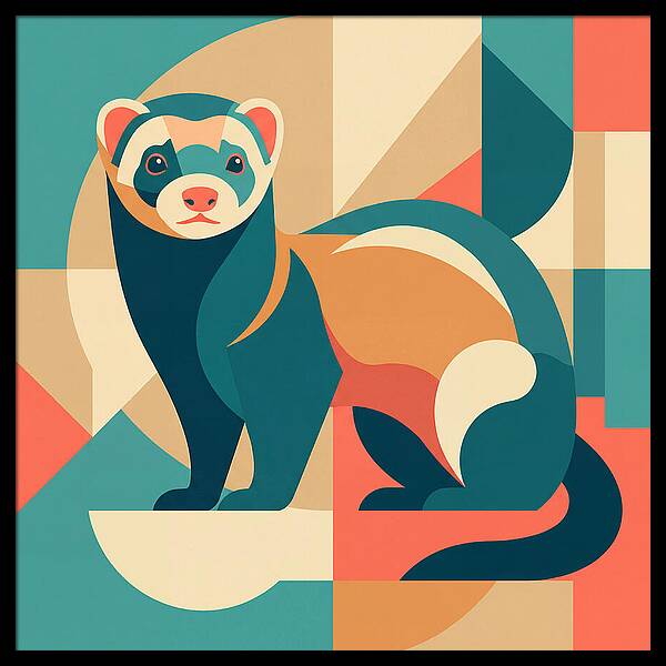 Ferret In Abstract Colors