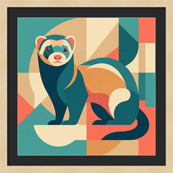 Ferret In Abstract Colors