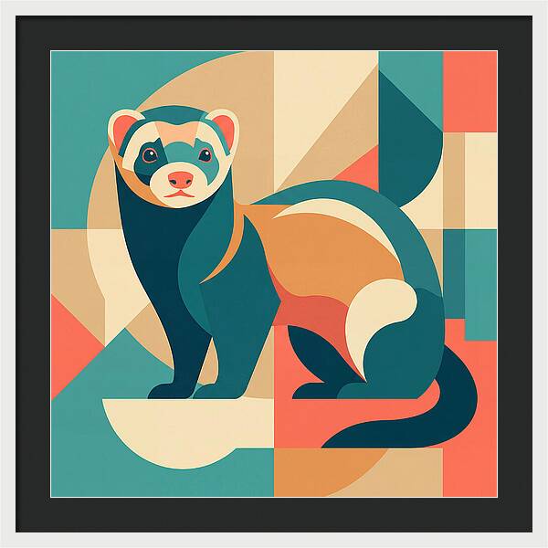 Ferret In Abstract Colors