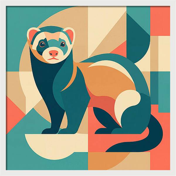 Ferret In Abstract Colors