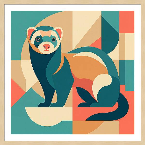 Ferret In Abstract Colors