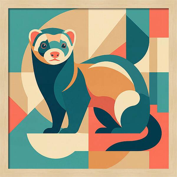 Ferret In Abstract Colors