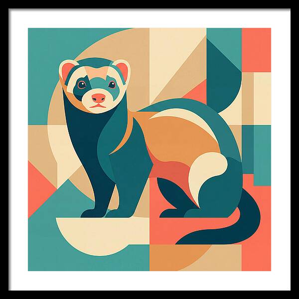 Ferret In Abstract Colors