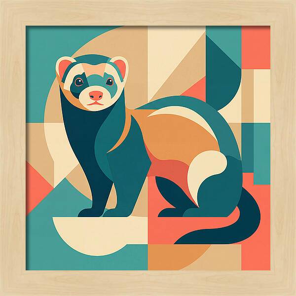 Ferret In Abstract Colors