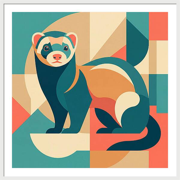Ferret In Abstract Colors