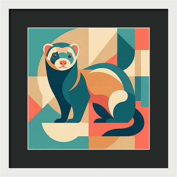 Ferret In Abstract Colors