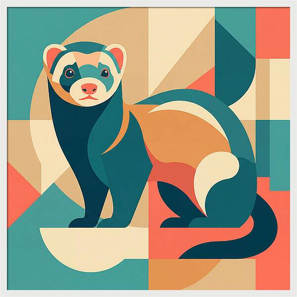 Ferret In Abstract Colors