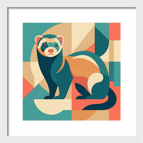 Ferret In Abstract Colors