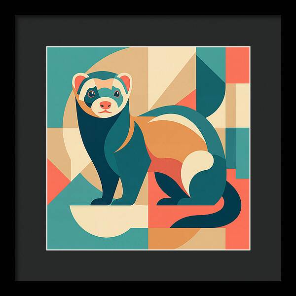 Ferret In Abstract Colors