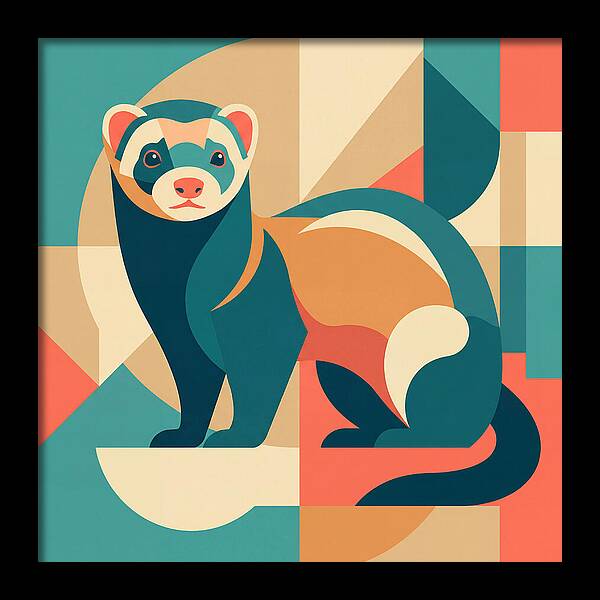 Ferret In Abstract Colors