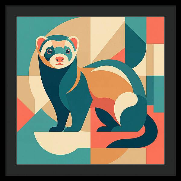 Ferret In Abstract Colors