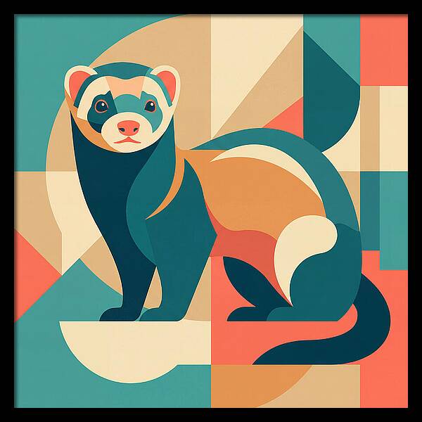 Ferret In Abstract Colors