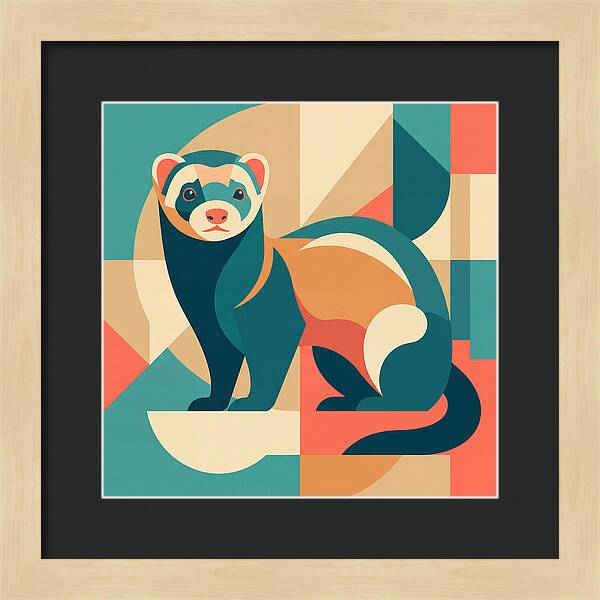 Ferret In Abstract Colors