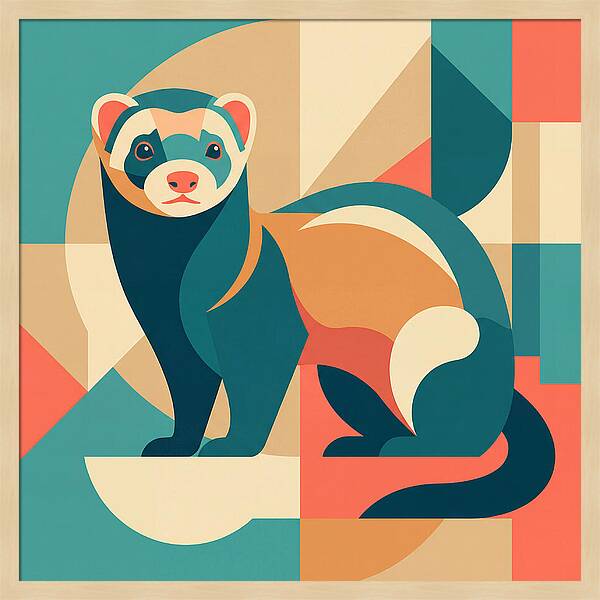 Ferret In Abstract Colors