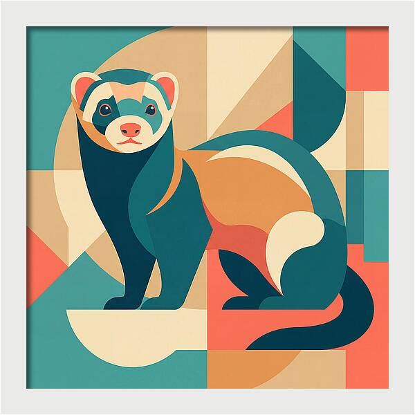 Ferret In Abstract Colors