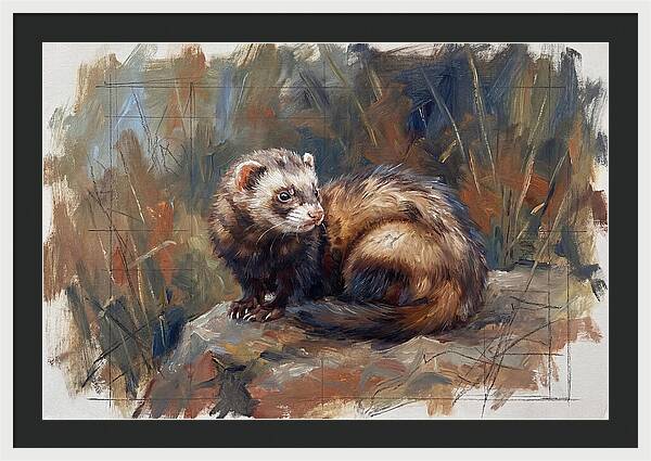 Ferret In Natures Embrace