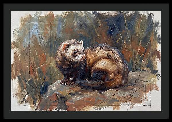 Ferret In Natures Embrace