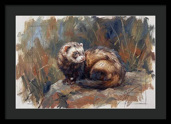 Ferret In Natures Embrace