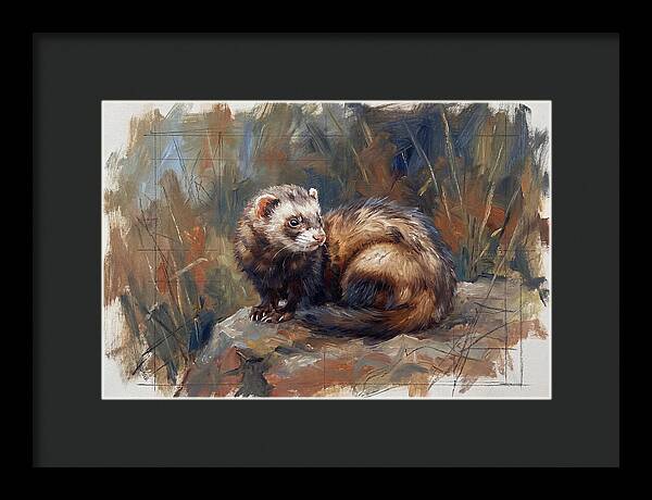 Ferret In Natures Embrace