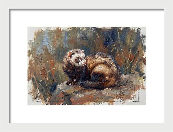 Ferret In Natures Embrace