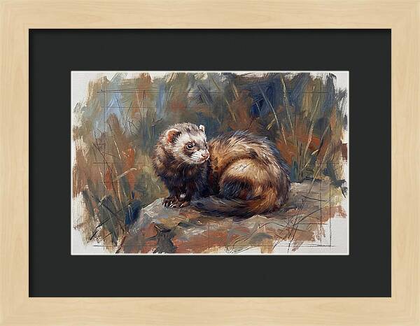 Ferret In Natures Embrace