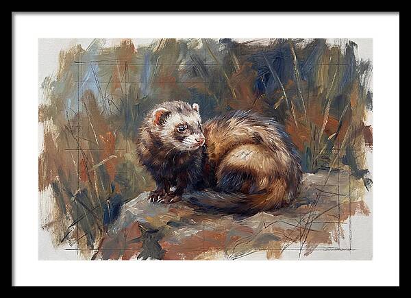 Ferret In Natures Embrace