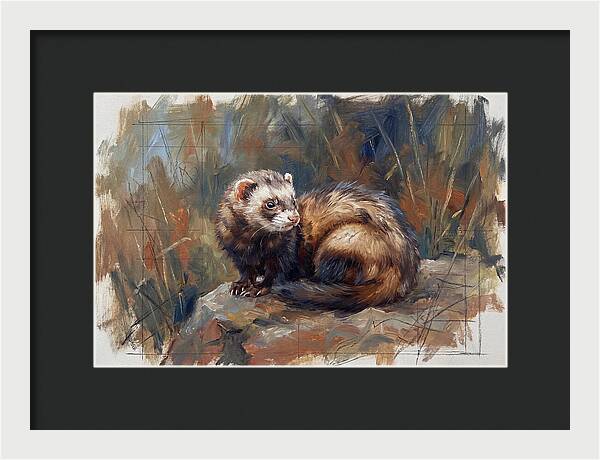 Ferret In Natures Embrace