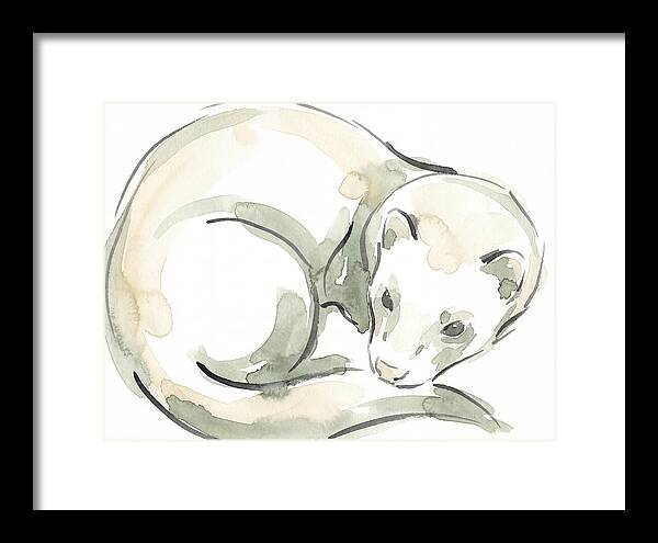 Ferret In Watercolor Elegance