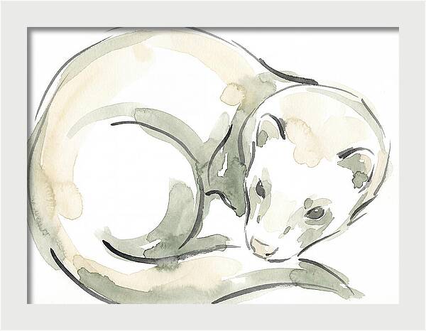 Ferret In Watercolor Elegance