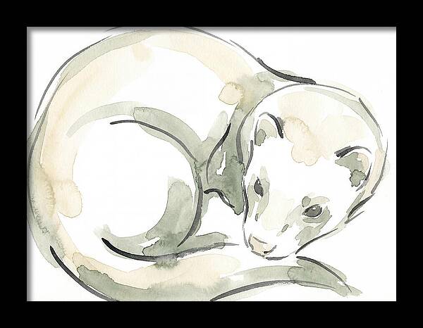 Ferret In Watercolor Elegance