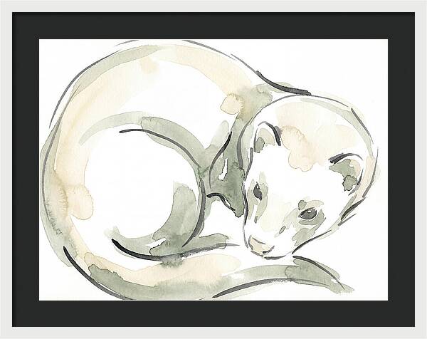 Ferret In Watercolor Elegance