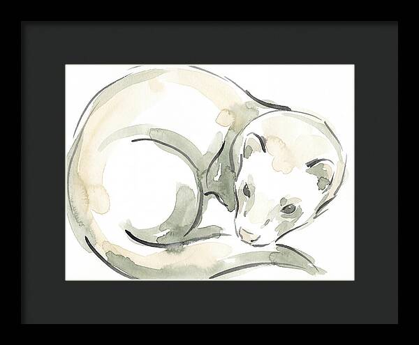 Ferret In Watercolor Elegance