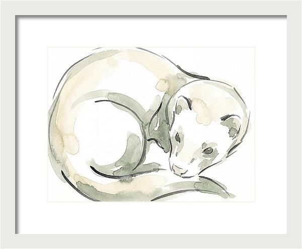 Ferret In Watercolor Elegance