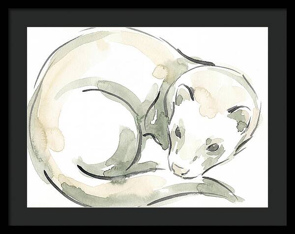 Ferret In Watercolor Elegance