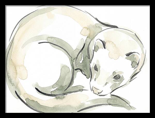 Ferret In Watercolor Elegance