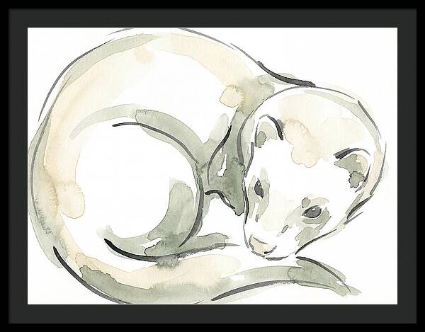 Ferret In Watercolor Elegance