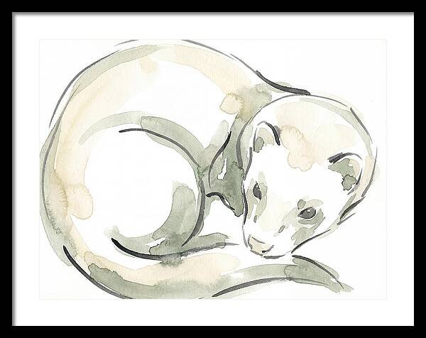 Ferret In Watercolor Elegance