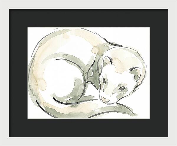 Ferret In Watercolor Elegance