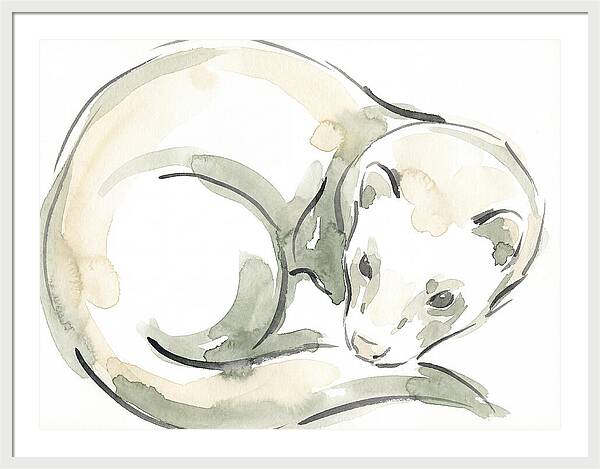Ferret In Watercolor Elegance