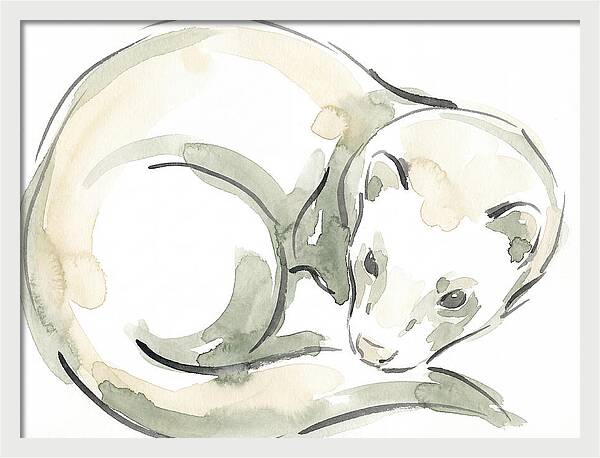 Ferret In Watercolor Elegance