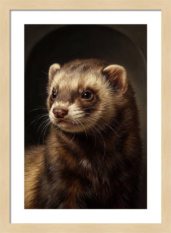 Ferret Portrait In Realism