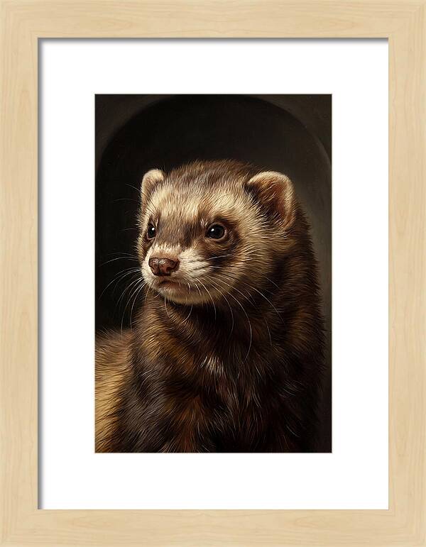 Ferret Portrait In Realism