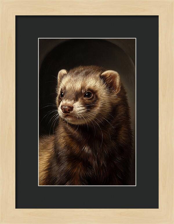 Ferret Portrait In Realism