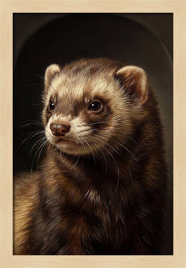 Ferret Portrait In Realism